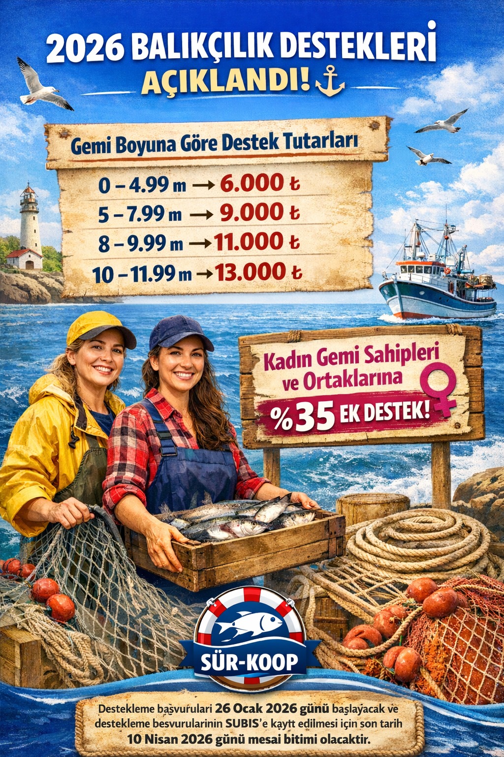 Küçük Ölçekli Balıkçılığın Desteklenmesi 2026 Yılı Uygulama Talimatı Yayımlandı